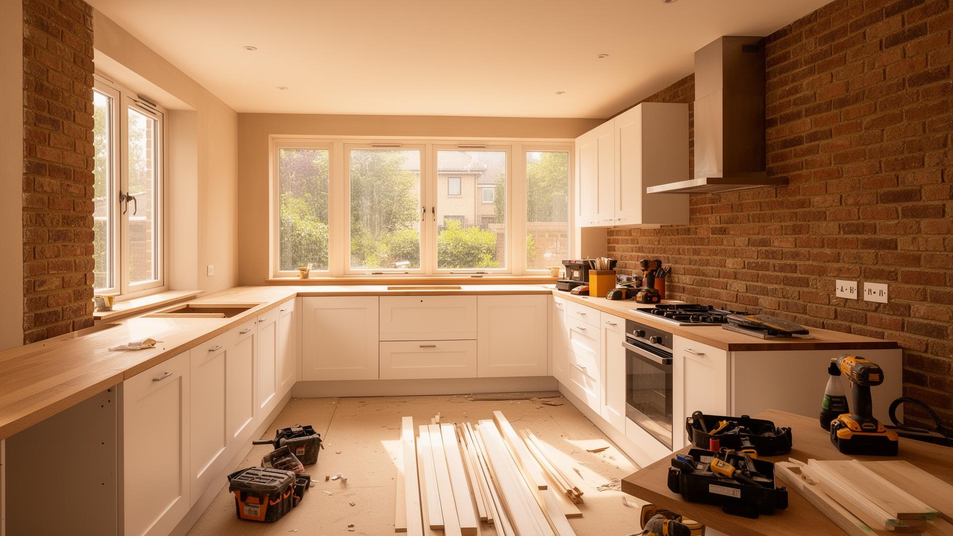 Professional home renovation in progress